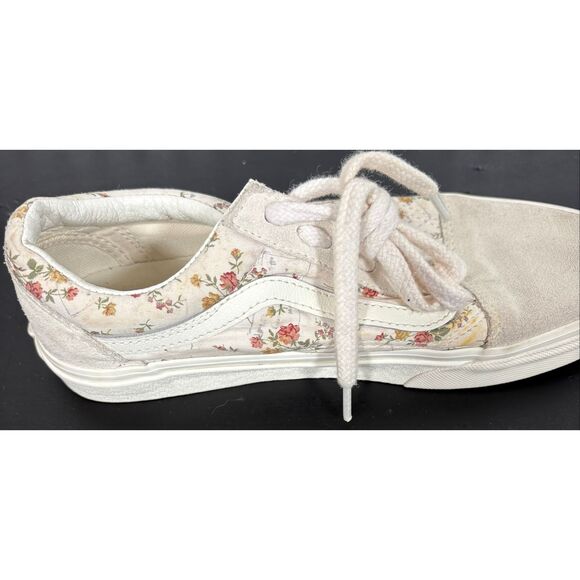 VANS Old Skool Floral Marshmallow White Sneakers Skate Shoes woman’s size 8 - Picture 4 of 10
